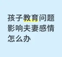 孩子教育問題影響夫妻感情是許多家庭面臨的常見困擾，需要雙方積極通過一些方式協(xié)調(diào)解決：
溝通交流層面
●坦誠溝通：找一個(gè)雙方都心平氣和且沒有外界干擾的時(shí)間，比如坐下來好好交流彼此對(duì)于孩子教育的想法和理念。
 
●傾聽與尊重：在交流過程中，認(rèn)真傾聽對(duì)方的意見，不要急于打斷或批評(píng)。每個(gè)人都有表達(dá)自己觀點(diǎn)的權(quán)利，尊重對(duì)方的想法，即使不認(rèn)同，也應(yīng)該給予對(duì)方充分表達(dá)的機(jī)會(huì)。可以用“我明白你這樣想是有道理的”“我能感受到你很為孩子的未來考慮”等話語來表達(dá)尊重。
 
●避免指責(zé)和抱怨：不要在交流中使用指責(zé)性的語言，如“你從來都不關(guān)心孩子的學(xué)習(xí)”“你這種教育方法簡(jiǎn)直就是錯(cuò)的”。這些話語會(huì)引發(fā)對(duì)方的防御心理，使矛盾升級(jí)。而是要以平和的語氣表達(dá)自己的感受。配圖