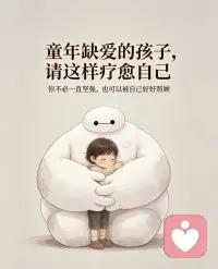童年缺爱的自我疗愈

很多人一生的内耗、敏感与不安，都源于童年未被填满的温柔。

小时候没人坚定偏爱你，没人接住你的情绪，没人告诉你“你很好、你值得”。

于是你学着懂事、讨好、隐忍，习惯性自我否定，遇事习惯性道歉。

长大以后，我们终其一生，都在治愈童年的缺憾。

但真正的成长，是不再向外渴求爱与认可，转身做自己的父母。

温柔拥抱曾经委屈、无助的自己，接纳自己的敏感，原谅过去不被善待的人生。

你可以慢慢治愈自己：允许自己脆弱，不必事事完美；停止自我消耗，不必讨好所有人；好好吃饭、好好生活，认真偏爱自己一次。

童年的遗憾无法重来，但成年的救赎，永远为时不晚。往后余生，你就是自己最安稳的归宿，最温暖的港湾。配图