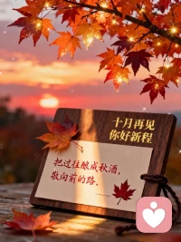 再见10月，你好11月

让美好在此月徐徐降临￼

冬不寒，心有人暖

心有所愿，皆可遇见￼

.                                
