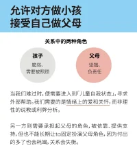 好的亲密关系，轮流做父母，彼此做小孩👶🏻

你有没有听说过这样的话:在对的人面前，你可以永远做一个小孩？

一段健康的恋情， 其实是轮流扮演父母和小孩儿，允许自己偶尔依赖对方，同时坚守成年人的责任担当。

生活中，我们都习惯以成人的方式理性客观地处理问题。但有的时候，我们也会想要做回孩子，得到来自另一半的关心与爱护， 当ta没有把你当小孩看，你就会觉得:ta不懂得心疼我，是不是不爱我了？

激情褪去后的爱情，都会走到这个阶段。想要长久维持好感情 的秘诀在于:在你无理取闹做小孩的时候，ta能接纳你，当ta受到挫折变回孩子时，你也要能包容ta。

在彼此这里让我们轮流做对方肆意挥洒的小孩儿👶🏻，换着做对方情绪稳定最可靠坚实的大人。