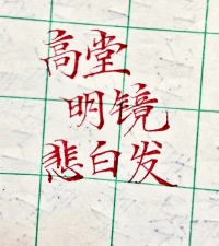 高堂明镜悲白发，朝如青丝暮成雪配图
