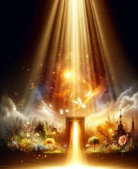信仰是石，擦起星星之火；信仰是火，點亮希望之燈；信仰是燈，照亮夜行的路；信仰是路，引你走向黎明。配圖