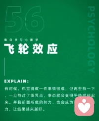飛輪效應。萬事開頭難，當你堅持熬過臨界點，事態就會平穩順利起來。配圖