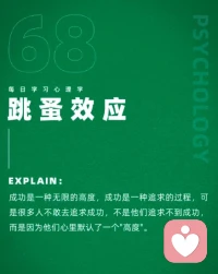 跳蚤效應。不要給自己設限。任何時候開始都不晚，加油～配圖