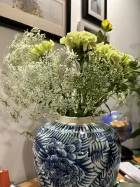 扛回來的樹和剩下的小花隨意插起來好好看。?配圖