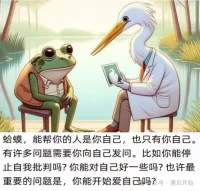 今天看到這張圖配的文字，就覺得很有道理
?
?無論在工作中，在生活中，在關系中，都是這樣的
?
?能幫你的人，真的只有你自己，你本自具足配圖