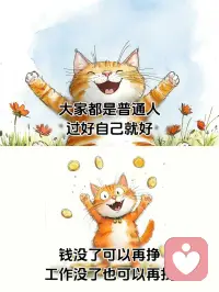 幸福没有公式，
知足便是恩赐，
凡事不必太在意， 
缘深多聚聚，
缘浅随它去。配图