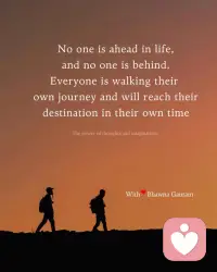 Why should we avoid comparing our lives with others?
為什么我們要避免將自己的生活與他人進行比較？
比較只能在相似的事物之間進行，但我們的生活是獨一無二的。我們的環境、資源、教養和環境都不同，我們生活的道路也不同。
Comparison is only possible between similar things, but our lives are unique. Our circumstances, resources, upbringing, and environment all differ, and so does the path of our lives.
Sometimes, when people see others achieving success or settling in life while they themselves are struggling, they feel left behind. When they see someone striving for what they already have, they feel superior.  The truth is that when we compare our lives, we fail to appreciate what we have, limit our potential, and hinder our success.
Learn from others' journeys, but do not compare your life with theirs. Walk your own path with courage, confidence, and optimism. It doesn't matter where you are in life - what matters is that you feel content within yourself.配圖