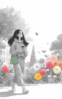 When I was a teenager, i asked my mother, 'how do you know when a person is right for you?', her answer stays with me till today: 'you know a person is right for you when they bring you closer to yourself. If they take you away from who you are, they aren't. 
“当我十几岁的时候，我问我的母亲，‘你怎么知道一个人是否适合你？’，她的回答一直伴随着我直到今天：‘你知道一个人是否适合你，当他们让你更接近自己时。如果他们让你远离自己，他们不适合你。”

——鲁克米尼·库马尔配图
