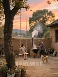 小時候，最喜歡的時光就是和阿公坐在院子里，聆聽風吹過樹葉的聲音。那時的家雖然簡陋，但充滿溫暖。午后的陽光透過樹枝灑在地上，爺爺在灶邊忙碌，煙霧繚繞，而我則靜靜地坐在秋千上，感受著風的輕拂。每當這個時刻，仿佛一切都顯得那麼寧靜與美好。如今，雖然那些時光已成回憶，但每當回想起，心中依然充滿了暖意，那份溫馨始終未曾遠離。配圖