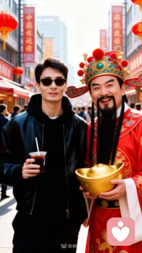 初五 迎财神
就是你啦！
——嗯，我看行，铁定行！
#初五迎财神 #财神配图