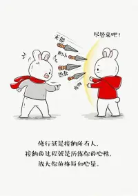 人的精神境界
第一，骆驼，忍辱负重，被动命运安排，活得集体意识，没有独立思考能力，跟着外在跑，没有主宰生命意识。受苦，活身体，受害者状态。
进化第二步，活狮子，拿回力量，精神建立起来，开始醒觉，从被动变主动，不是应该做什么，是我想做什么，就做什么，是自由状态，开始积极主动，为生命负起责任，是创造者，力量者。
第三状态，婴儿，圣人，无思无想，无为，神性回归，真我状态，纯意识，本自具足圆满当下，享受一切。