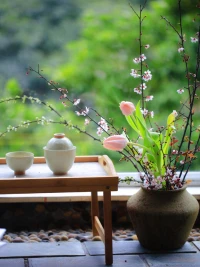 生活，可以繁花似錦，也可以粗茶淡飯。以淡泊心對事，以美好心過日。輕擁歲月，笑對流年，攜一縷陽光，微笑向暖。配圖
