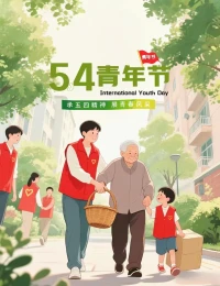 五四青年節，快樂在集結；枝頭鬧喜鵲，隨風舞彩蝶；下雨不撐傘，走路不濕鞋；種下開心瓜，收獲幸福茄；機會不空缺，好運不停歇！預祝五四青年節快樂！配圖