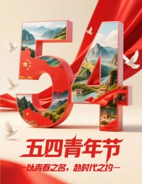 五四青年節，快樂在集結；枝頭鬧喜鵲，隨風舞彩蝶；下雨不撐傘，走路不濕鞋；種下開心瓜，收獲幸福茄；機會不空缺，好運不停歇！預祝五四青年節快樂！配圖