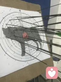 继续射箭🏹一箭脱靶，其余都中。