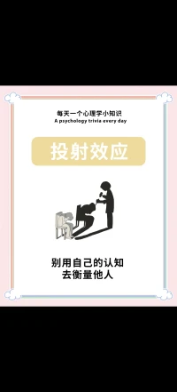 投射效应是指个体将自己的特点（如情感、意志、特性等）归因到他人身上的心理倾向‌，表现为推己及人的认知偏差，常见于人际交往中因自我中心或缺乏客观认知导致的误解。配图