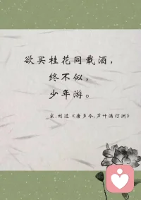 欲买桂花同载酒，终不似 少年游。
—— 《唐多令 · 芦叶满汀洲》南宋 ·刘过配图