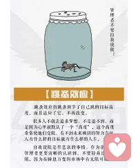 跳蚤效应是一种心理学现象，指个体在经历多次挫折或限制后，主动降低目标或自我设限，即使原有限制消失也不再尝试突破的现象。

‌实验描述‌：生物学家将跳蚤放入加盖的玻璃杯中，跳蚤多次跳跃撞击盖子后，逐渐调整跳跃高度以适应盖子；即使移除盖子，跳蚤也不再跳出杯子，成为“爬蚤”。‌‌配图