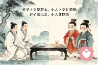君子之交淡若水，小人之交甘若醴；君子淡以亲，小人甘以绝”配图