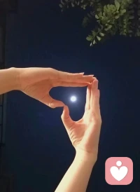 獨自賞月，心境悠然自得，仿佛一切煩惱都隨著那輪皎潔的明月消散而去。配圖