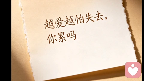 越爱越怕失去，你累吗？