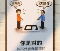 图中的“6”与“9”，不仅仅是数字的简单对立，它们更
像是我们内心深处两个不同面向的化身，一个指向
直觉与感性，另一个则坚守逻辑与理性。
 
面对同一事物，不同的人、甚至同一个人的不同时
刻，都可能产生截然不同的解读。
 
在纷繁复杂的世界中，我们时常面临选择，面对不
同的观点和信息，如何保持内心的平静与坚定？
 
关键在于找到理性与直觉之间的平衡点。图中的两
位角色，或许正是我们内心深处的两个自我，它们
象征着我们的不同面向，也提醒我们要在多元与统
一之间找到属于自己的道路。
 
正如某位心理学家所言：“真正的智慧，在于认识并
接纳自己的不完美，同时寻找内心的和谐与统一。”