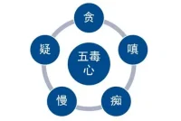 用科学解释【五毒心】
1.贪：对物质或精神上的欲望过度追求，如对财富、权力、美色等的无止境追求。从心理学分析，贪可能源自过去的创伤、现实的不满和未来的担忧，因贪而严重“脱离现实”，迷失于舒适的、概念化的过去和未来。这种过度的追求和执着可能会导致心理失衡，影响个人的幸福感和满足感。
2.嗔：对他人的不满或逆境的反应，表现为愤怒、恼怒、厌恶等。当遇到不顺心的事情时，人们可能会产生恼怒和厌恶的情绪。这种情绪反应与大脑中的杏仁核等区域有关，它负责处理情绪尤其是负面情绪。长期的嗔怒可能导致人际关系紧张，甚至引发身心疾病。
3.痴：对事物的无知或错误理解，包括对因果关系的不明和理解力的缺乏。痴可能表现为固执己见、听不进他人的批评和建议等。从认知科学的角度来看，这可能与个人的认知偏见、思维模式固化等有关。痴会限制个人的视野和成长空间，导致错误的判断和决策。
4.慢：自高自大，看不起他人，自我中心的态度。傲慢可能源于自我认知的偏差，即过度肯定自己的能力和价值，而低估或忽视他人的贡献。这种心态会影响个人的社交能力和人际关系，导致孤独感和社交障碍。
5.疑：对事物或人的不信任，经常怀疑他人的动机或自己的能力。怀疑可能源于对不确定性的恐惧和对安全的追求。然而，过度的怀疑会破坏人与人之间的信任和合作关系，导致孤独感和社交隔离。
 
综上所述，“五毒心”可以从科学的角度进行解释和理解。这些心态与个人的心理、认知和情感等方面密切相关，并可能对个人的身心健康和人际关系产生负面影响。通过自我反思来清除这些“五毒心”对于个人的成长和发展具有重要意义。