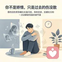 很多人以为PTSD，只有经历大灾才会有。其实不少人藏着隐性症状，自己还没察觉。
你会不会总做同个噩梦，片段反复闪回；明明待在安全空间，身体却莫名发紧；长时间没法放松，一点动静就惊跳；这就是常被忽略的，长期高警觉状态。
你会刻意绕路，避开和创伤沾边的场景；以前常联系的朋友，慢慢断了往来；聚会邀约全推掉，就想独自待着；不是性格变内向，是潜意识在逃。
生活里很多小细节，都可能触发应激反应：路边相似的声响，路人某个小动作，甚至特定气味，都能瞬间把你拽回过去。
过去创伤画面闪回发作的时候，别硬扛着逼自己冷静。
你可以抬手摸身边，硬的冷的物体，慢慢数眼前物品，红色的有几样。通过478呼吸法，把注意力拉回此时此刻。
日常别总逼自己，假装一切都好。找信任的人慢慢说，别把情绪全堵着。
你不是矫情，只是过去的伤没散。
实在难调整的话，找专业人士介入，这是勇敢迈出的第一步！
让我们一起来，你终究能重新接住自己的！