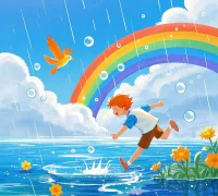 快樂是心靈天空中那道絢麗的彩虹，短暫卻奪目，在風(fēng)雨過后的剎那，點(diǎn)亮生活的每一處灰暗。配圖