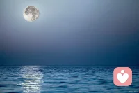 月亮已值班，煩惱請退場，晚安好夢。配圖