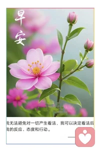 一、能从小的事情中获得快乐，是平凡生活里最棒的超能力。

二、不要在别人的眼光里找快乐，否则永远悲哀；不要在别人的嘴巴里找尊严，否则永远卑微。

三、喜欢就争取，得到就珍惜，错过就忘记。人生本来不复杂，是我们自己把它搞复杂了。复杂的不光是人与人之间的关系，还有理想中的自己和现实中的自己的关系。使一切变复杂的，是我们无休止的欲望。因为欲望，一切得到的不再珍贵，一切得不到的才是好的。人心何时懂得知足，何时才能迎来幸福。 

美好的一天开始了！