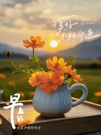 即使生活一地雞毛，?

但仍然要覺得未來可期，?

做自己而不是解釋自己，?

只要能變好，慢點又如何，?

愿我們都是苦盡甘來的人。?

早安配圖