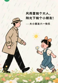 风雨里做个大人，阳光下做个小朋友！
﹣大小朋友六一快乐🎉