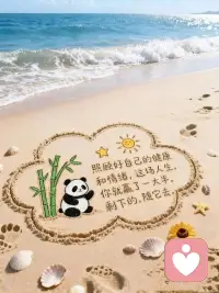 有时候，可以让自己像沙滩，多大的浪来了，也是轻抚着沙滩，让它们一一地退去。

而不要像岩石，使小小的浪，也激起高高的水花。