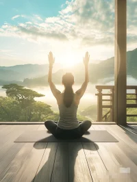 冥想的時候，沒太陽的話，我們可以打開房間的黃燈，這種暖光也行配圖