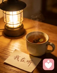 很多人撑不住的不是大事，
是深夜里反复涌上来的委屈、焦虑、自我怀疑。
你不用一个人硬扛，
有人愿意听你说，陪你慢慢走出来。配图