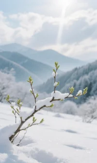 用一場春雪做為分界線
左邊是囤積的舊事
右邊則是待拆封的晴朗配圖