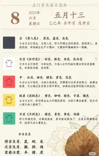 明日五行穿搭（圖片為轉載）配圖