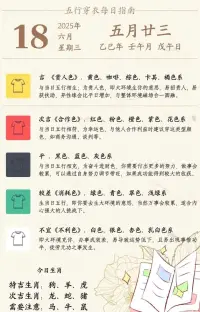 6️⃣🈷️1️⃣8️⃣日
五行穿衣指南