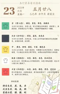 6???23日
五行穿搭指南