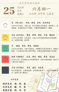 6?????2??5??日
五行穿衣指南