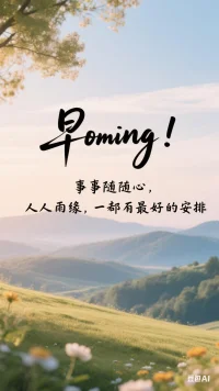 🌞【早安充电站】事随心，人随缘｜最好的安排正在路上～
 
✨晨起撞见这份温柔壁纸，突然就被治愈了！
“早上好”是开启元气的钥匙，
“事随心，人随缘”是岁月沉淀的智慧，
“一切都是最好的安排”是对生活最轻盈的信任❤️
 
📖今日份清醒思考：
最近总在想，人生最舒服的状态或许就是——
不强迫改变别人，不苛责为难自己，
像云一样随风舒展，像树一样向阳生长。
遇到棘手的事，告诉自己“慢慢来，心顺了路就顺了”；
碰到错过的人，轻轻说“缘起缘落都是缘，各有渡口各有归期”。
原来真正的坦然，不是躺平摆烂，而是懂得“尽人事，听天命”的松弛感～
 
🌿生活碎片补给：
▪️今早煮了杂粮粥，看阳光爬进厨房的样子好治愈
▪️路上看到穿校服的学生蹦蹦跳跳，突然想起自己的青春时光
▪️办公桌上的小盆栽冒出了新芽，原来惊喜总在细微处发生
你看，日子本就细碎而美好，
用心感受当下，便是对“最好的安排”最生动的回应呀～
 
💌想把这句话送给你：
无论此刻你正经历顺遂还是挑战，
请相信——
花会沿路盛开，你也是。
属于你的时区从不会迟到，
从容向前走，答案会在风里轻轻告诉你✨
 
📝互动时间！
今天起床后发生了什么让你觉得“小确幸”的事？
评论区分享一下吧～
让我们用温暖的故事，点亮彼此的清晨🌼
 
#早安正能量 #治愈系文案 #生活感悟 #情感共鸣 #每日壁纸
#女性成长 #松弛感生活 #人间清醒
 
🌟关注我，每天解锁一句温柔力量，
陪你在烟火气里，慢慢遇见更好的自己～配图