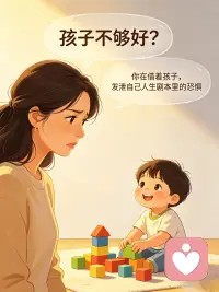 很多人对孩子的焦虑，往往不是孩子不够好，而是在借着孩子，发泄自己人生剧本里的恐惧。