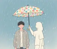 我在成為我的路上
哭過
為我在雨中時，有人撐過傘配圖
