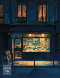 路過街角的面包店，剛出爐的香氣撲過來，原來幸福可以這么具體，像一口咬下去的松軟。配圖