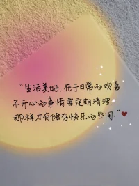 “隨性而為，隨遇而安，生活原本就這般純粹。在傍晚時分，聆聽喜愛的歌曲，感受微風的輕撫，目睹太陽緩緩落下的壯麗景象。”描繪了一種順應內心、不刻意強求的生活狀態，享受生活中的小美好，如在特定的時刻，沉浸在自己喜歡的音樂和自然景色中，感受生活的純粹與美好。
“將喜歡的一切留在身邊，這便是努力的意義。追著風跑，追著風和陽光，誰都別想束縛我”體現了積極主動地去追求自己所喜愛的事物，讓生活充滿自己熱愛的元素，同時表達了不受外界束縛，勇敢追求自由生活的決心。配圖