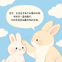 寶貝，生活總有不如意的時候，但我會一直陪你，你的笑容是我最珍貴的寶貝。配圖