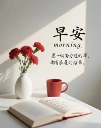 ????一份祝福，總在晨光中到來；一份快樂，總如朝霞般綻開
一份關心，總陪你每日的精彩；
一份美好，總愿你走向新的豪邁。早上好????配圖