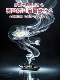 @所有人? 今日小測(cè)試來(lái)啦[慶祝]

你第一眼看到什么
測(cè)出你目前最缺什么
 A ：拉絲線條
 B ：蓮花 
 C ：小船和人配圖